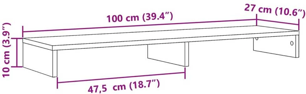 Laikiklis Monitoriaus stovas, medienos, 100x27x10cm, apdirbta mediena