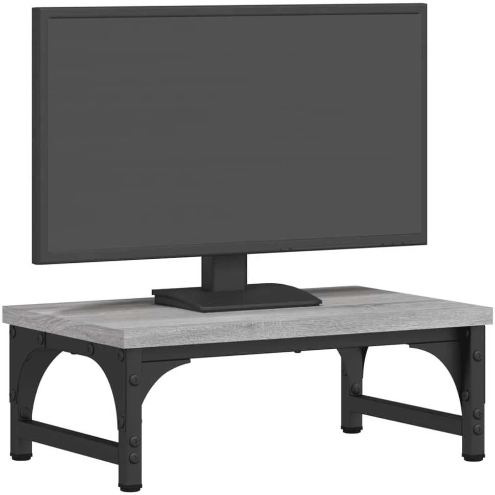 Laikiklis Monitoriaus stovas, pilkas ąžuolo, 37x23x14cm, apdirbta mediena