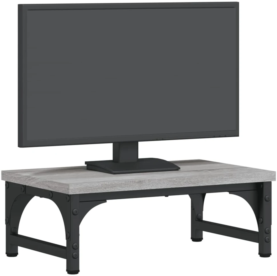 Laikiklis Monitoriaus stovas, pilkas ąžuolo, 37x23x14cm, apdirbta mediena