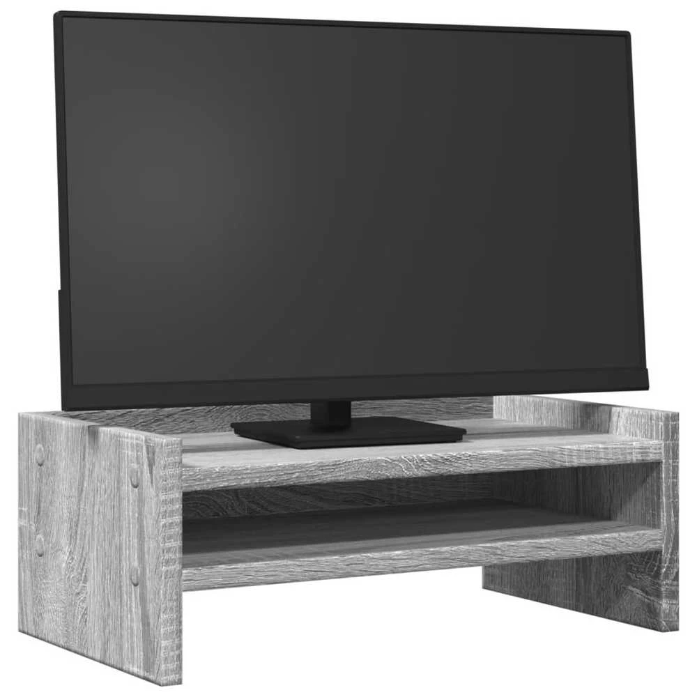Laikiklis Monitoriaus stovas, pilkas ąžuolo, 42x24x16cm, mediena