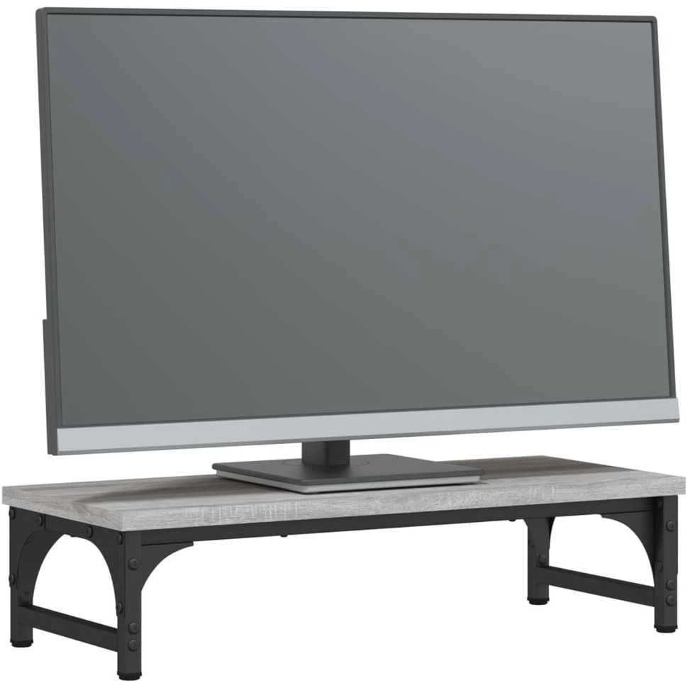 Laikiklis Monitoriaus stovas, pilkas ąžuolo, 55x23x14cm, apdirbta mediena