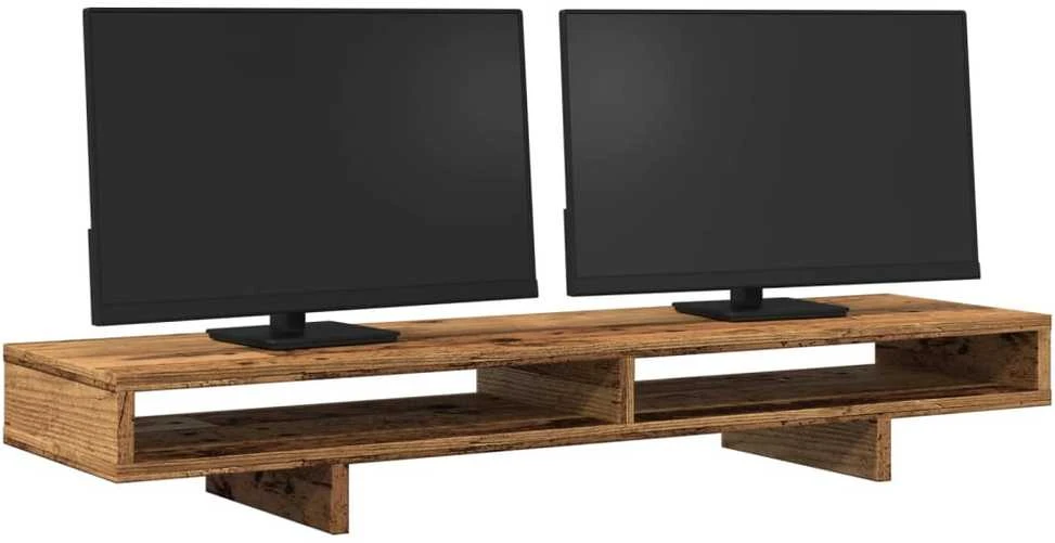 Laikiklis Monitoriaus stovas, sendintos medienos, 100x27x15cm, mediena