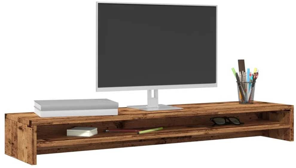 Laikiklis Monitoriaus stovas, sendintos medienos, 100x24x13 cm, MDP