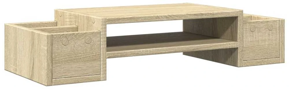 Laikiklis Monitoriaus stovas su lentyna, ąžuolo, 70x27x15cm, mediena
