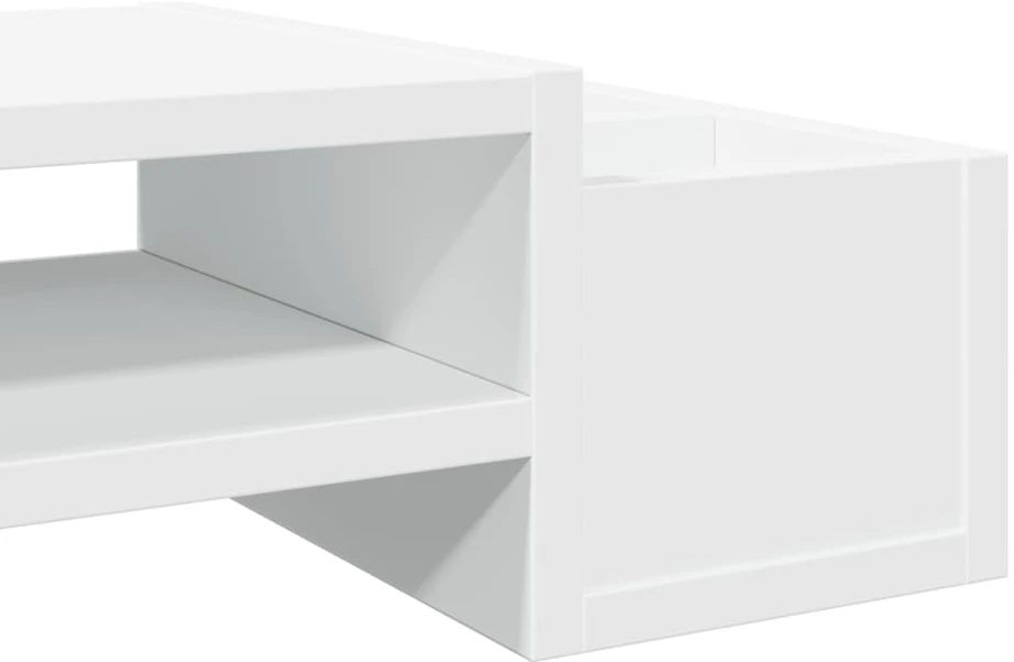 Laikiklis Monitoriaus stovas su lentyna, baltas, 70x27x15cm, mediena