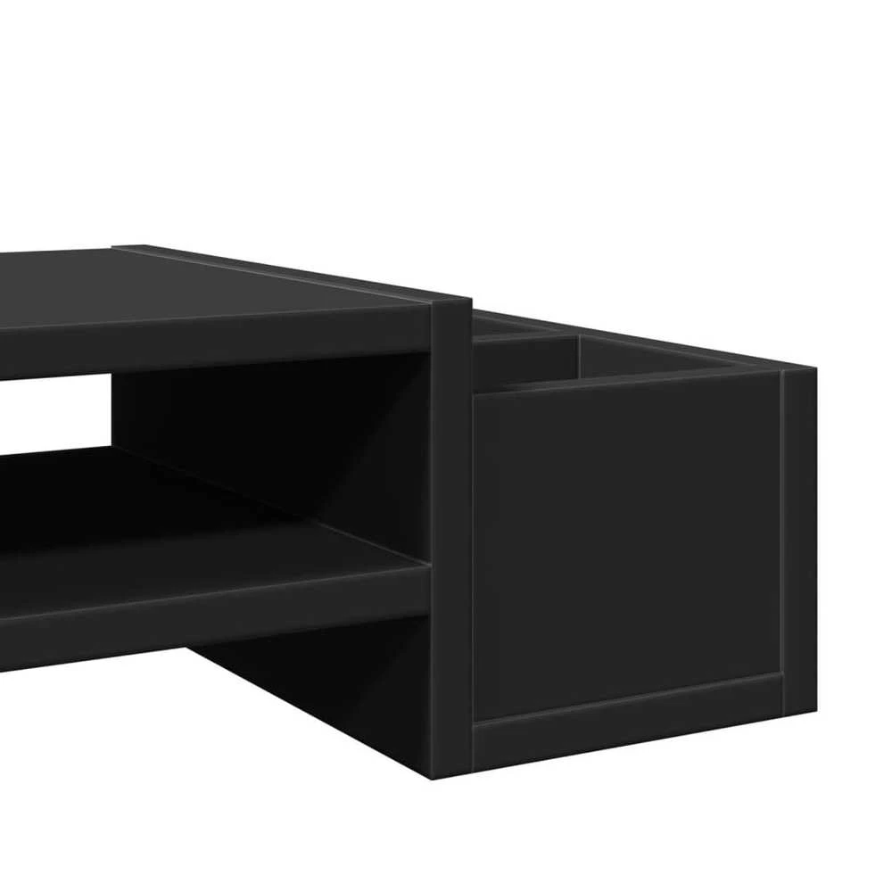 Laikiklis Monitoriaus stovas su lentyna, juodas, 70x27x15cm, mediena