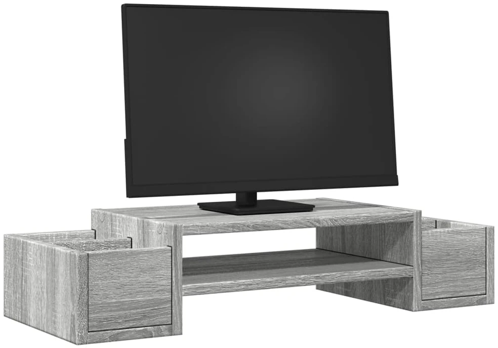 Laikiklis Monitoriaus stovas su lentyna, pilka, 70x27x15cm, mediena