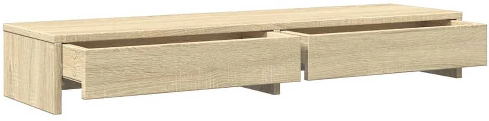 Laikiklis Monitoriaus stovas su stalčiais, ąžuolo, 100x27x15cm, mediena