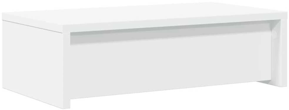 Laikiklis Monitoriaus stovas su stalčiais, baltas, 50x27x15cm, mediena