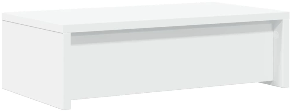 Laikiklis Monitoriaus stovas su stalčiais, baltas, 50x27x15cm, mediena