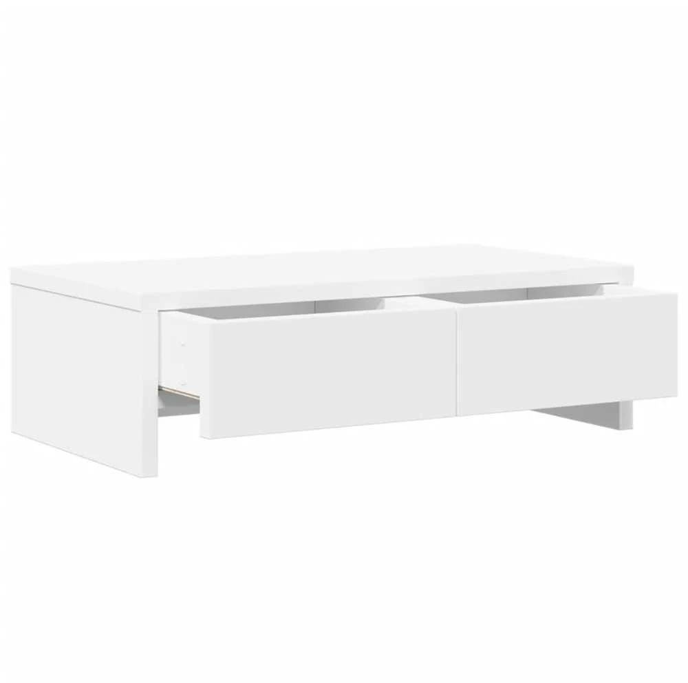 Laikiklis Monitoriaus stovas su stalčiais, baltas, 50x27x15cm, mediena