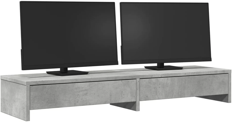 Laikiklis Monitoriaus stovas su stalčiais, betono, 100x27x15cm, mediena