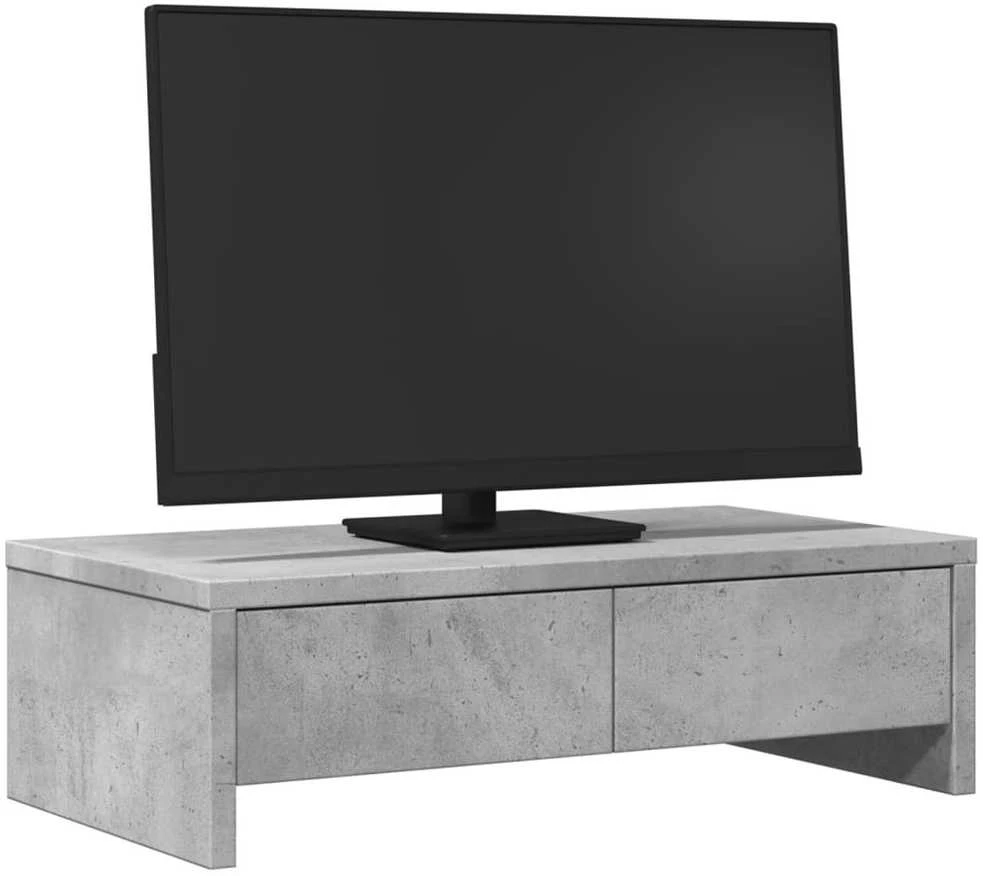 Laikiklis Monitoriaus stovas su stalčiais, betono, 50x27x15cm, mediena