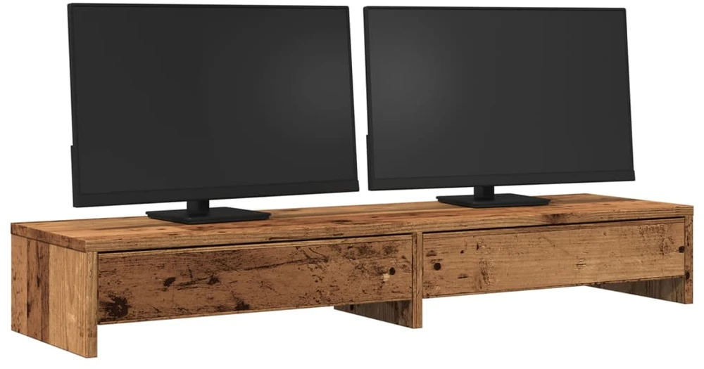 Laikiklis Monitoriaus stovas su stalčiais, medienos, 100x27x15cm, mediena