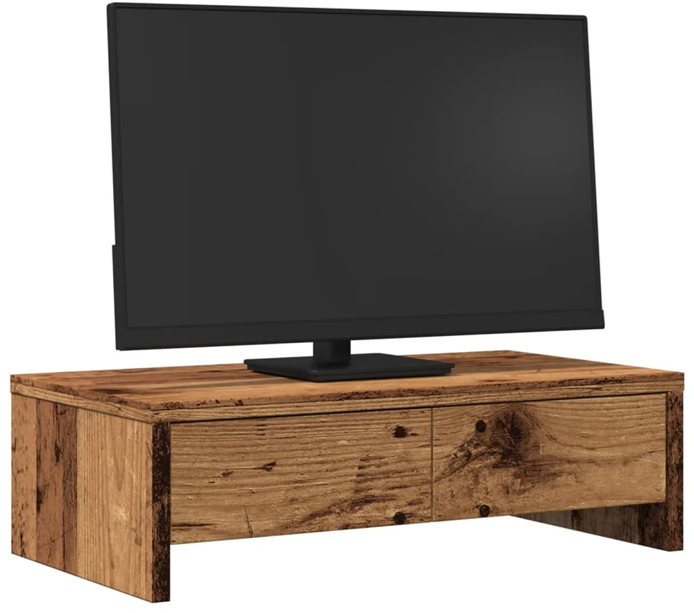 Laikiklis Monitoriaus stovas su stalčiais, medienos, 50x27x15cm, mediena