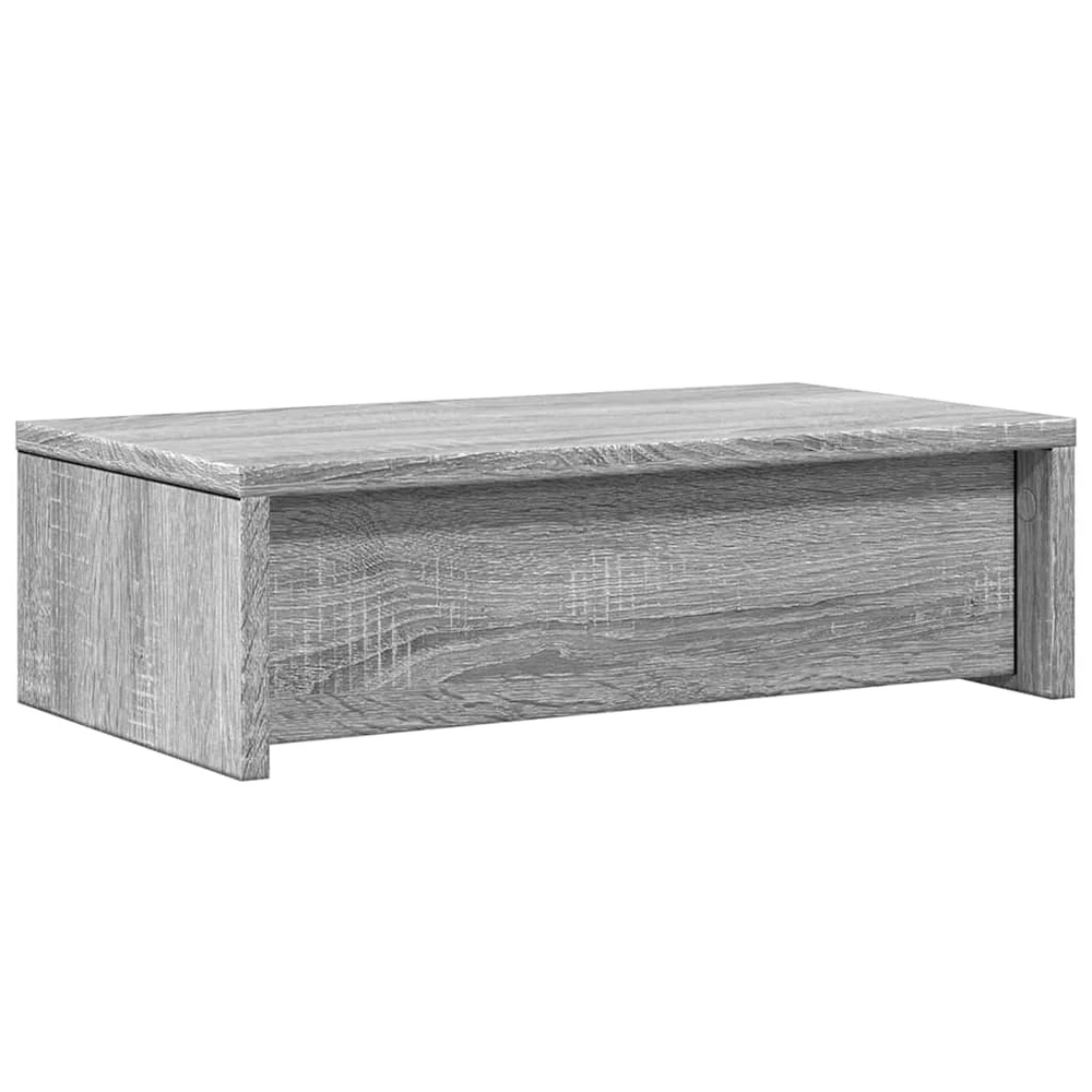 Laikiklis Monitoriaus stovas su stalčiais, pilkas, 50x27x15cm, mediena