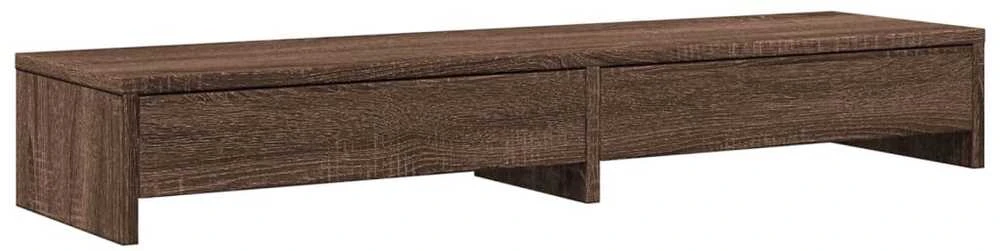 Laikiklis Monitoriaus stovas su stalčiais, rudas, 100x27x15cm, mediena