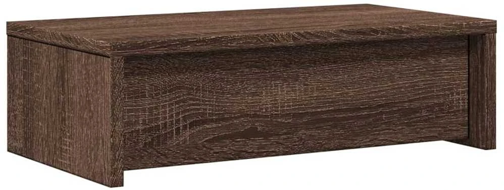Laikiklis Monitoriaus stovas su stalčiais, rudas, 50x27x15cm, mediena