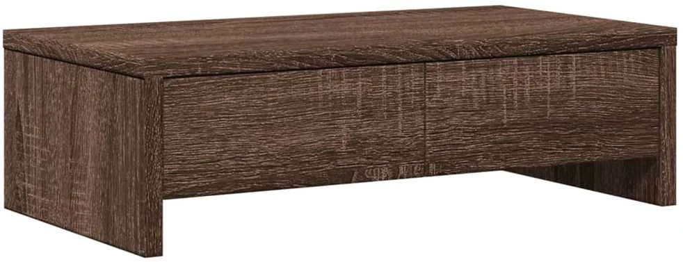 Laikiklis Monitoriaus stovas su stalčiais, rudas, 50x27x15cm, mediena
