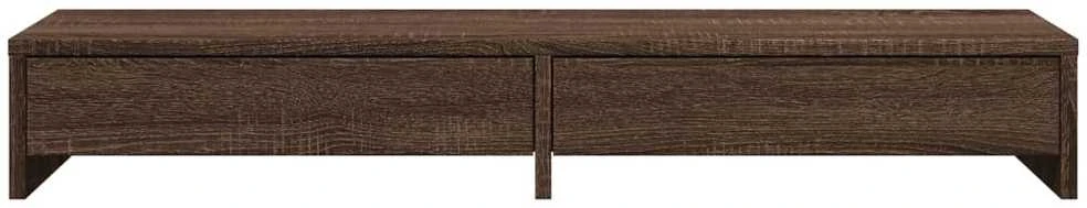 Laikiklis Monitoriaus stovas su stalčiais, rudas, 100x27x15cm, mediena