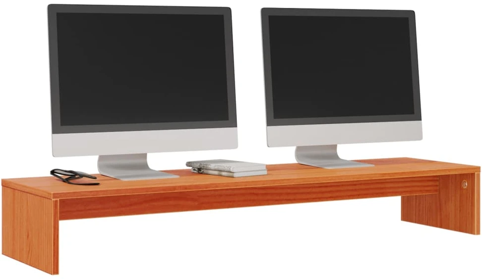 TV staliukas Monitoriaus stovas, vaško rudas, 100x27x15cm, pušies masyvas