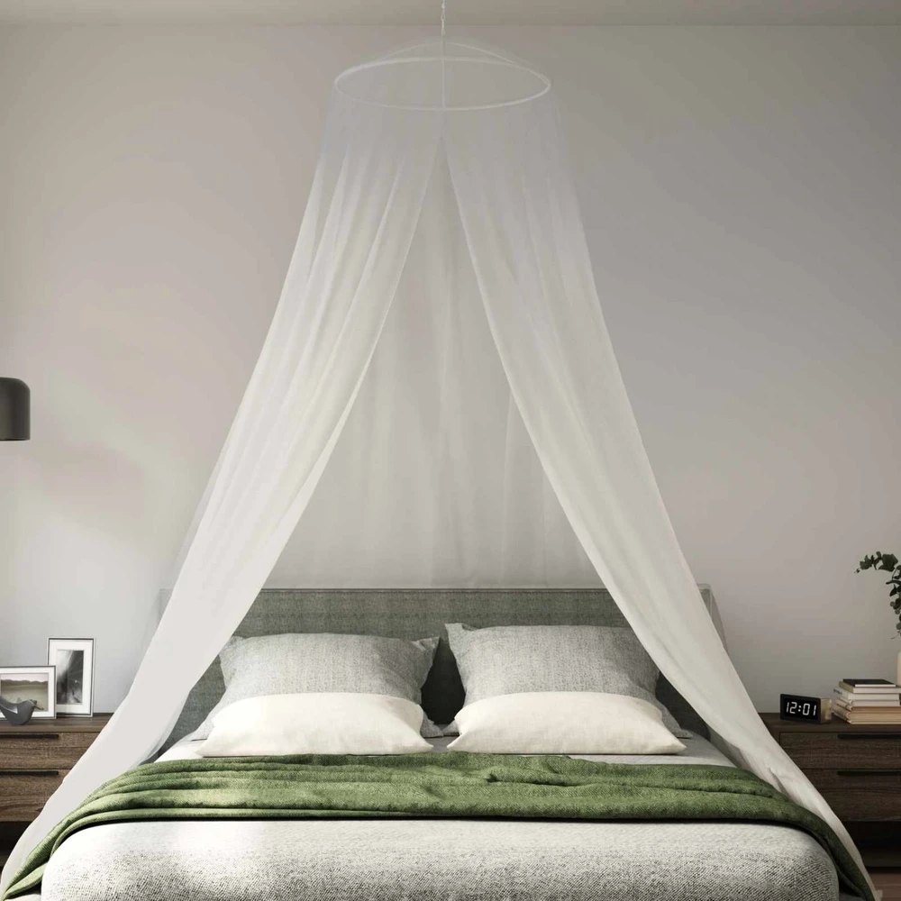 Uodų tinklas lovai 3 vnt. 156 mesh Balta ⌀56 x 220 cm