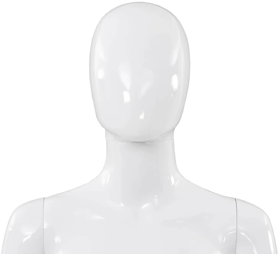 Moteriškas manekenas, stiklo pagrindas, blizgus, baltas, 175cm