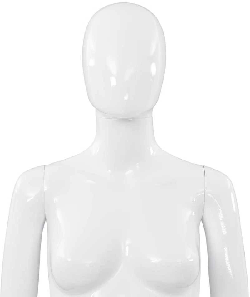 Moteriškas manekenas, stiklo pagrindas, blizgus, baltas, 175cm