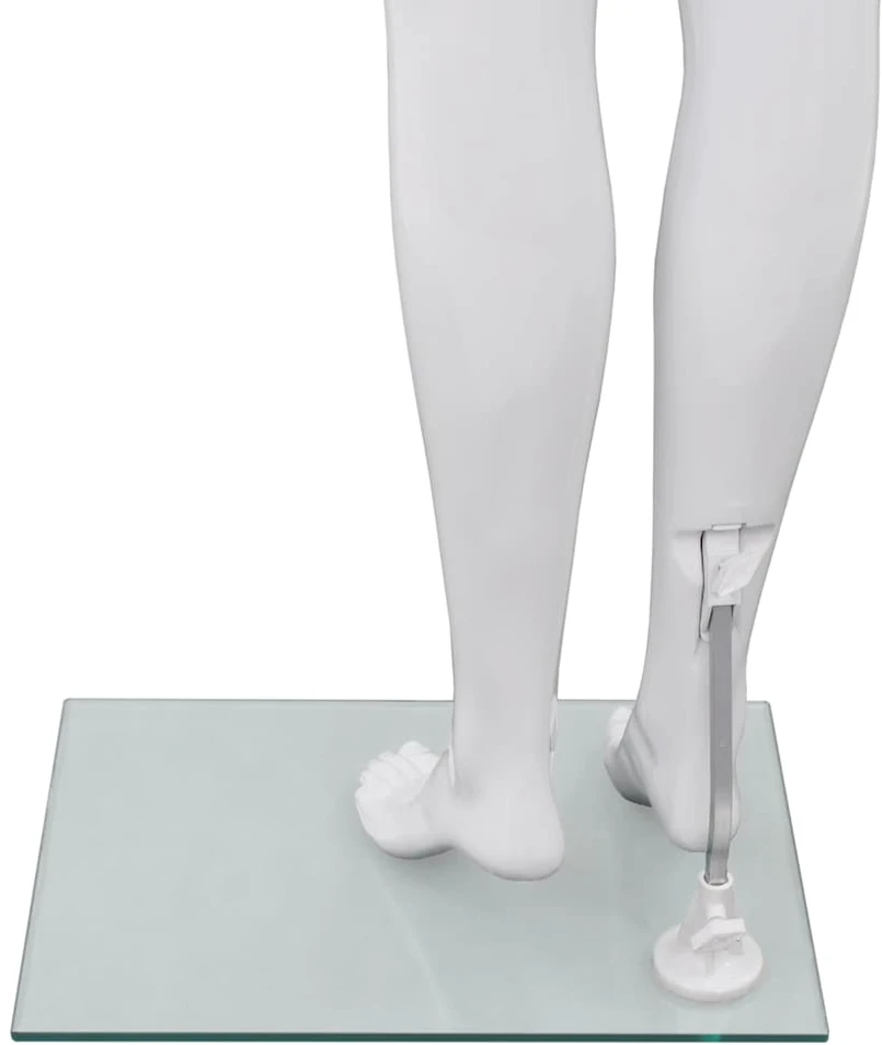 Moteriškas manekenas, stiklo pagrindas, blizgus, baltas, 175cm