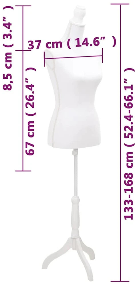 Moters biusto forma, balta