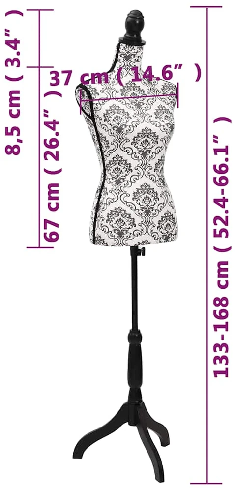 Moters biusto forma, juoda/balta