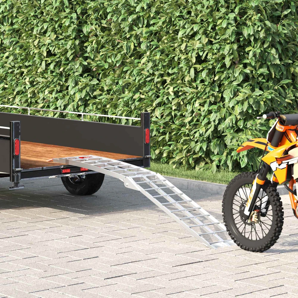 Motociklo rampa Sidabrinė 340 kg kiekvienam vienetui Aliuminis