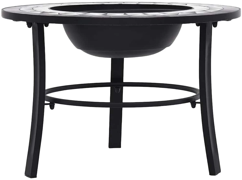 Mozaikinė laužavietė, juodos ir baltos spalvos, 68cm, keramika