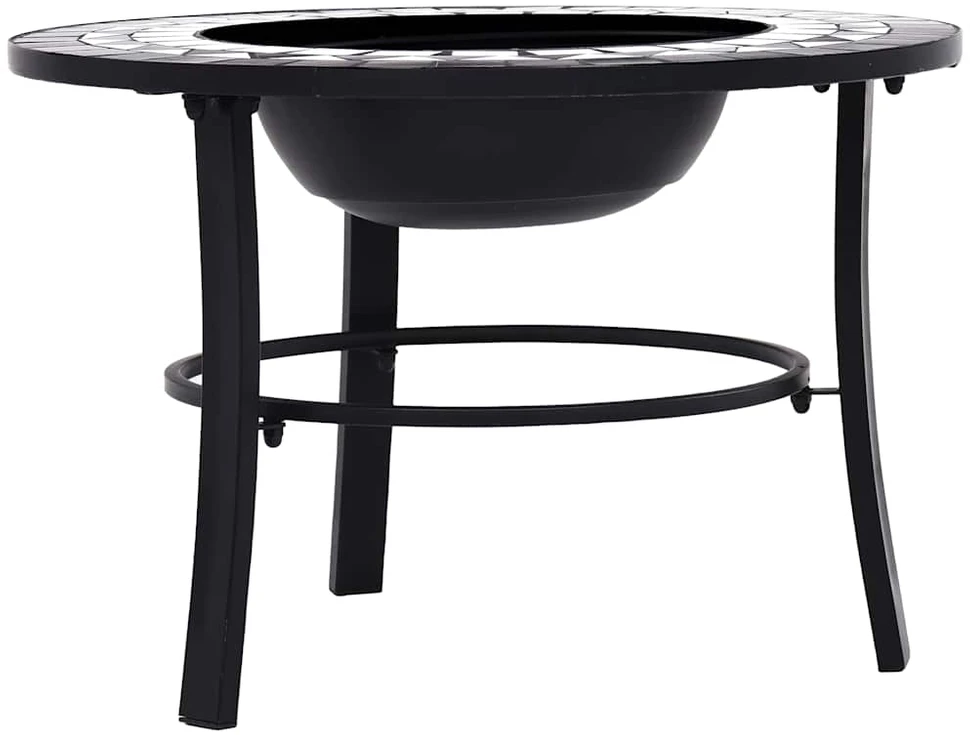 Mozaikinė laužavietė, juodos ir baltos spalvos, 68cm, keramika