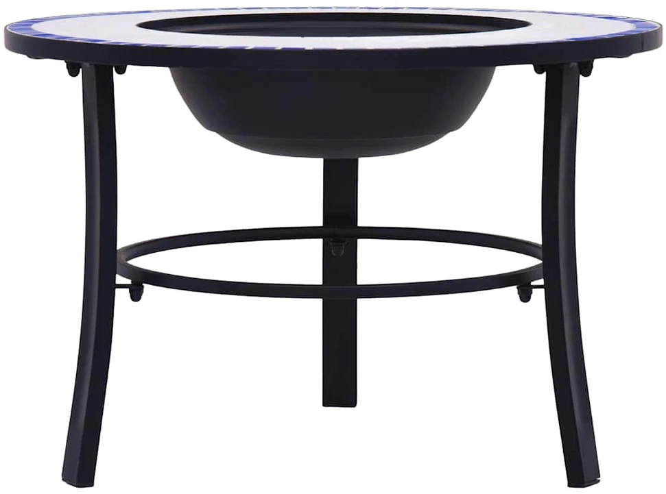 Mozaikinė laužavietė, mėlynos ir baltos spalvos, 68cm, keramika