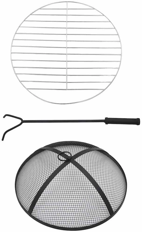Mozaikinė laužavietė-staliukas, juoda ir balta, 68cm, keramika