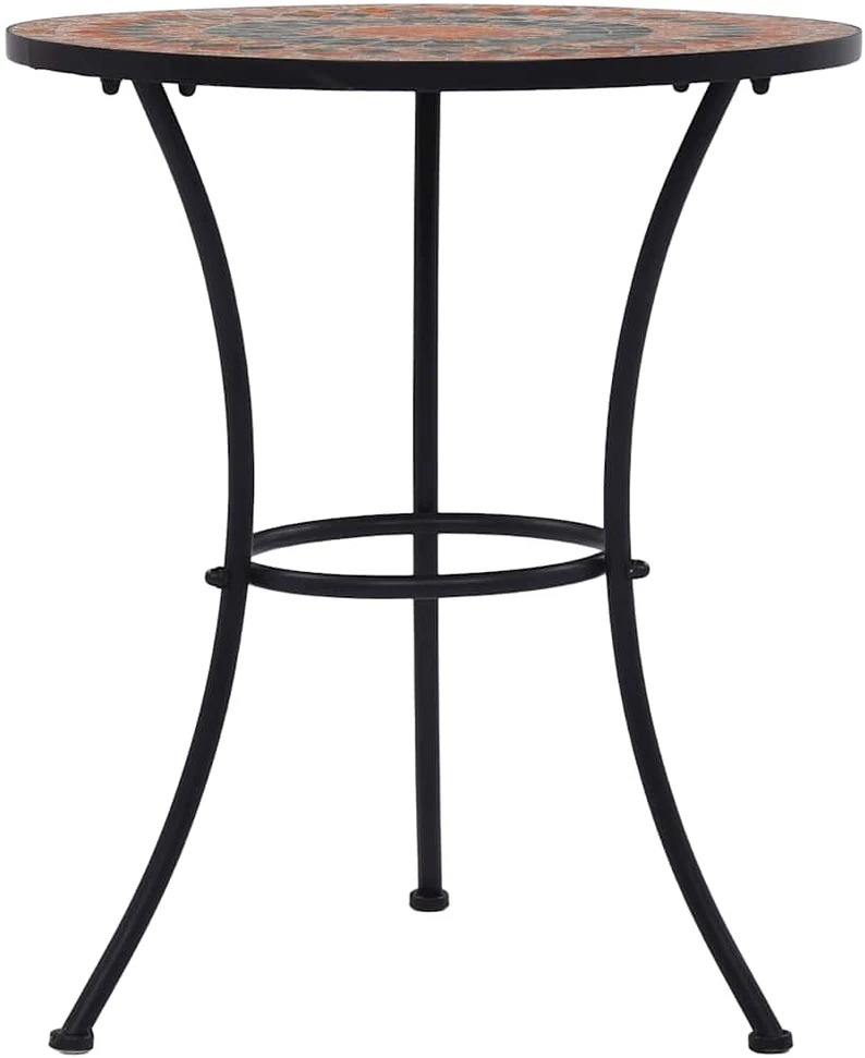 Mozaikinis bistro staliukas, oranžinis/pilkas, 60cm, keramika