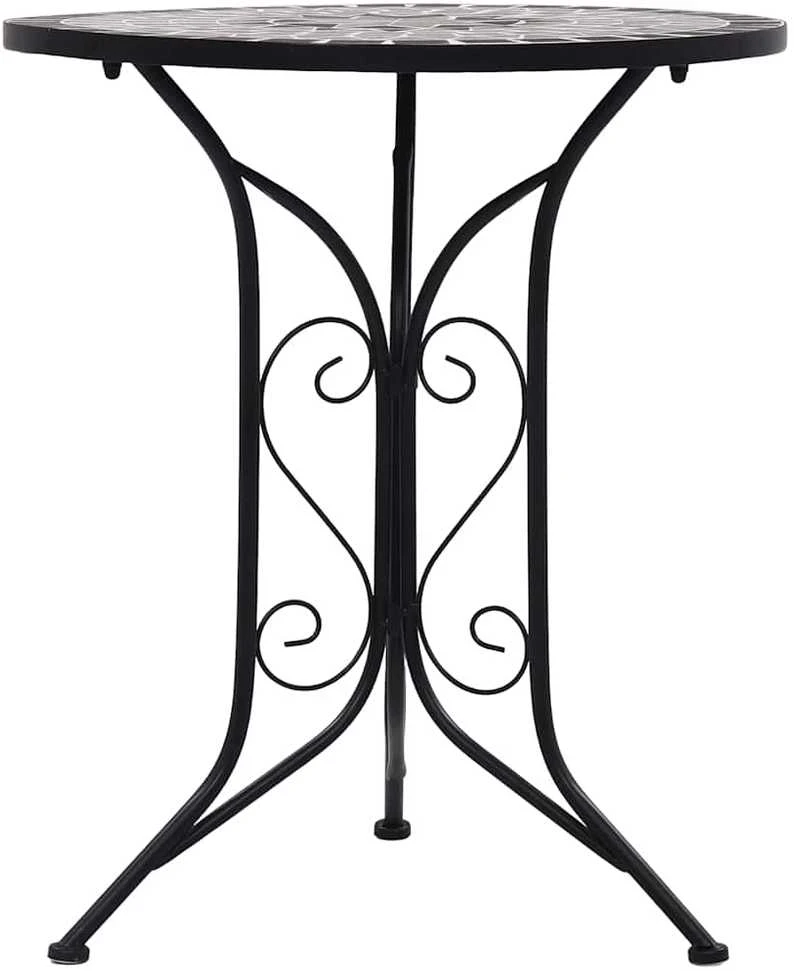 Mozaikinis bistro staliukas, pilkos spalvos, 61cm, keramika