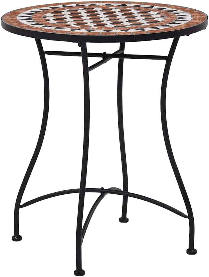 Mozaikinis bistro staliukas, rudos spalvos, 60cm, keramika
