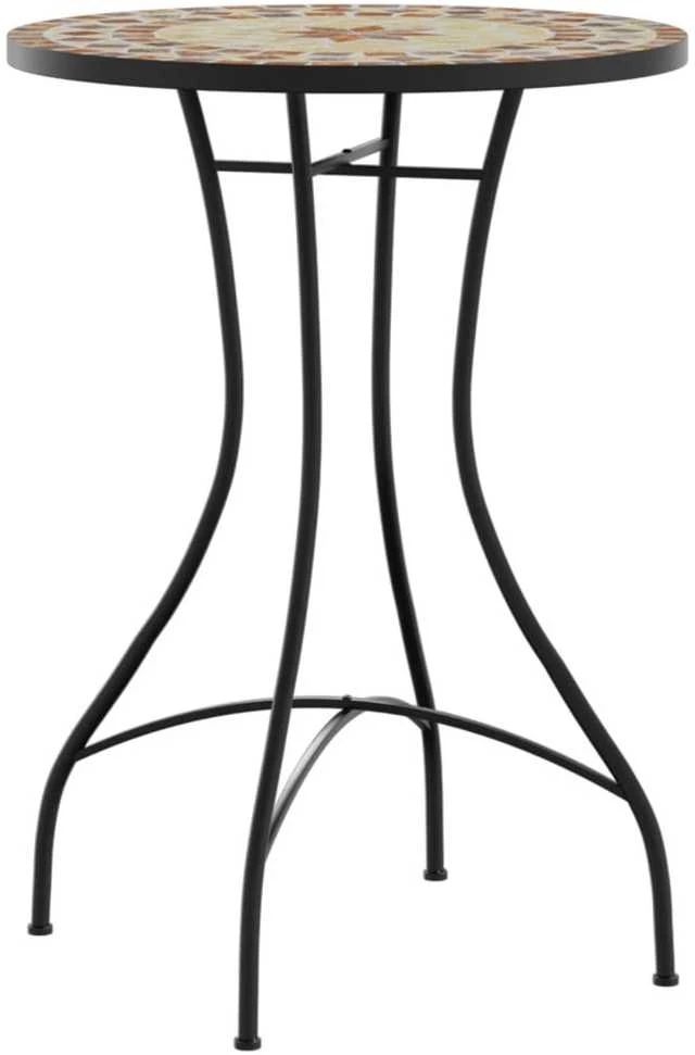 Mozaikinis bistro staliukas, terakota/baltas, 50x70cm, keramika