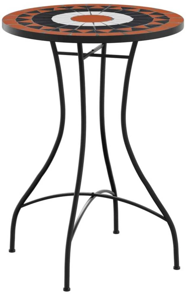 Mozaikinis bistro staliukas, terakota/baltas, 50x70cm, keramika