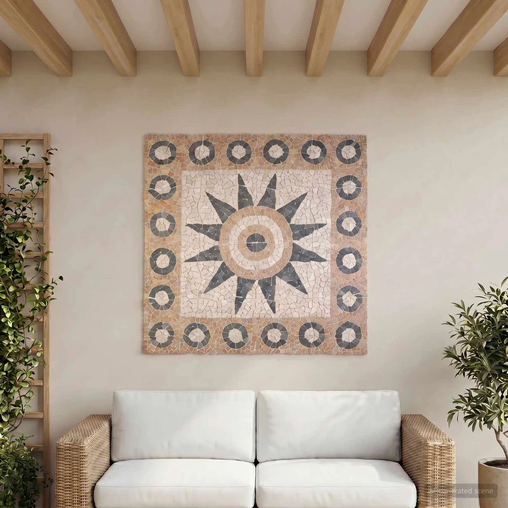 Mozaikos plytelės gėlių raštu Įvairiaspalvis 120 x 120 cm
