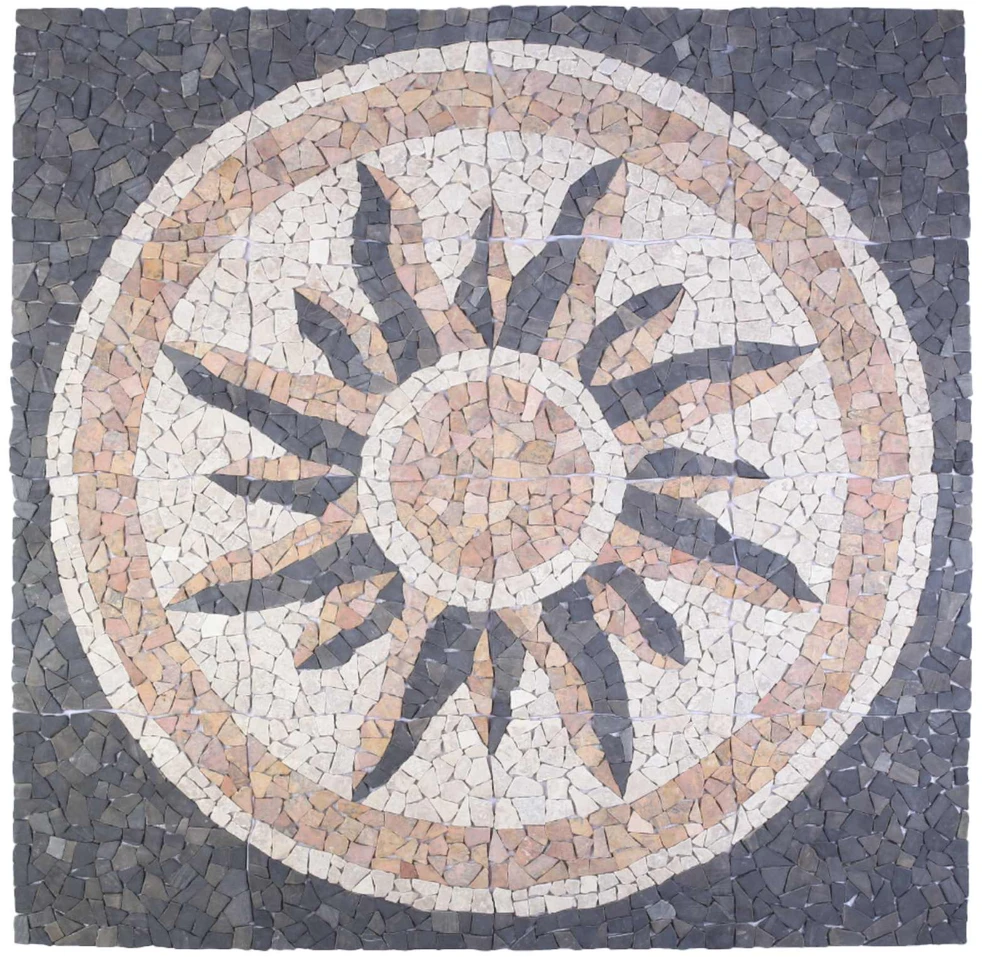 Mozaikos plytelės su saulės raštu Įvairiaspalvis 120 x 120 cm