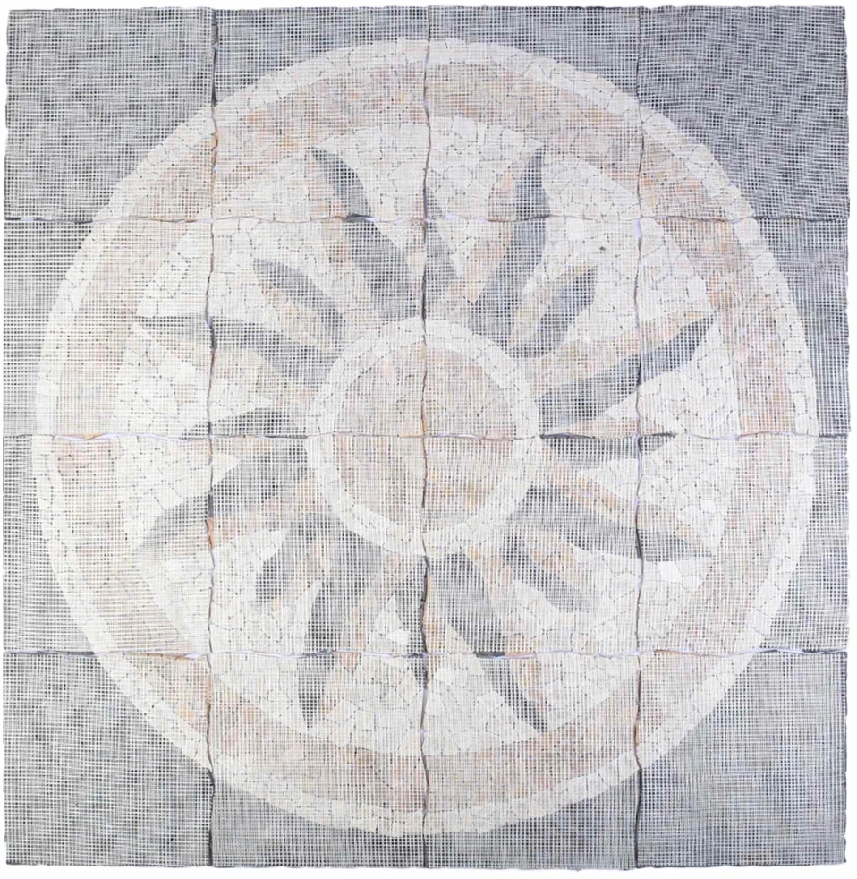 Mozaikos plytelės su saulės raštu Įvairiaspalvis 120 x 120 cm