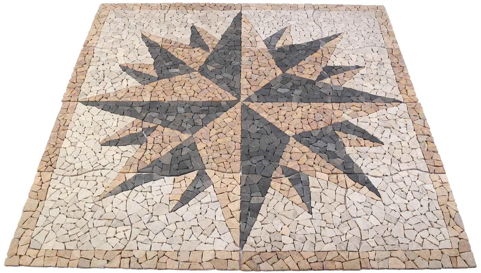 Mozaikos plytelės vėjo raštu Įvairiaspalvis 120 x 120 cm