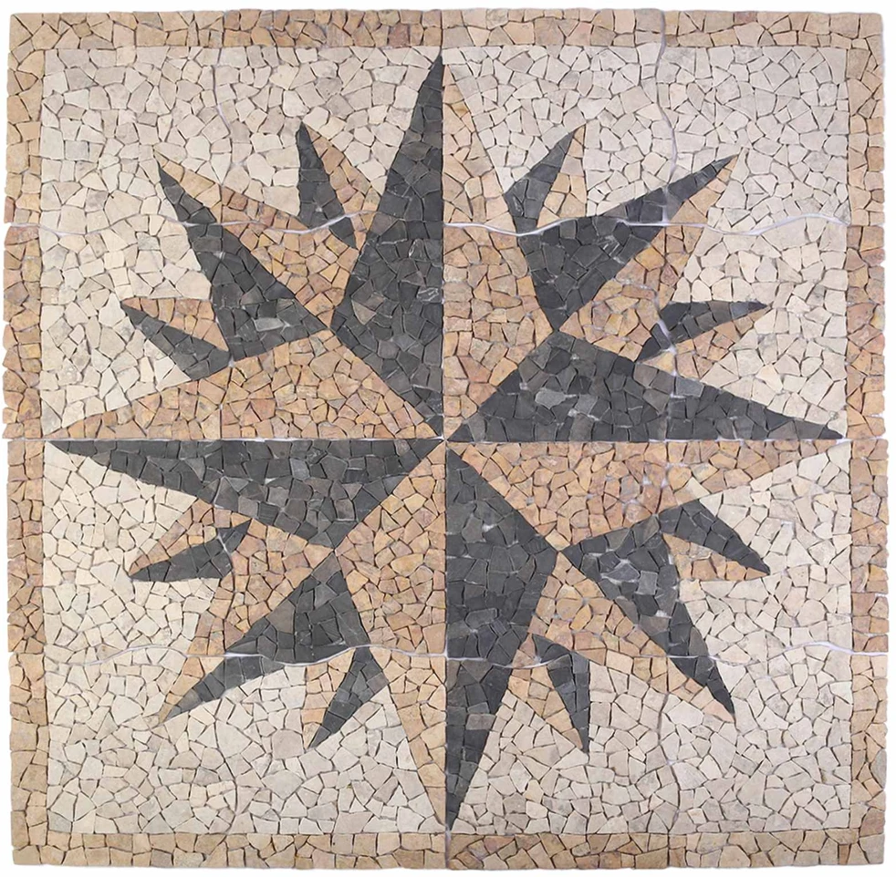 Mozaikos plytelės vėjo raštu Įvairiaspalvis 120 x 120 cm