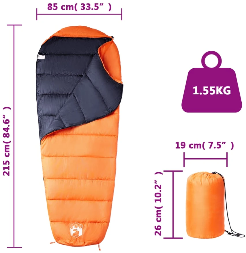 Mumijos formos miegmaišis suaugusiems stovyklavimui, 3 sezonams