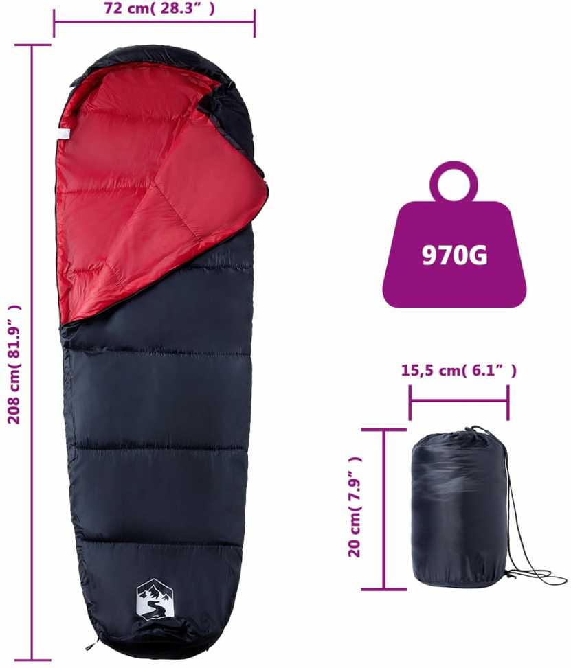 Mumijos formos miegmaišis suaugusiems stovyklavimui, 3 sezonams ...