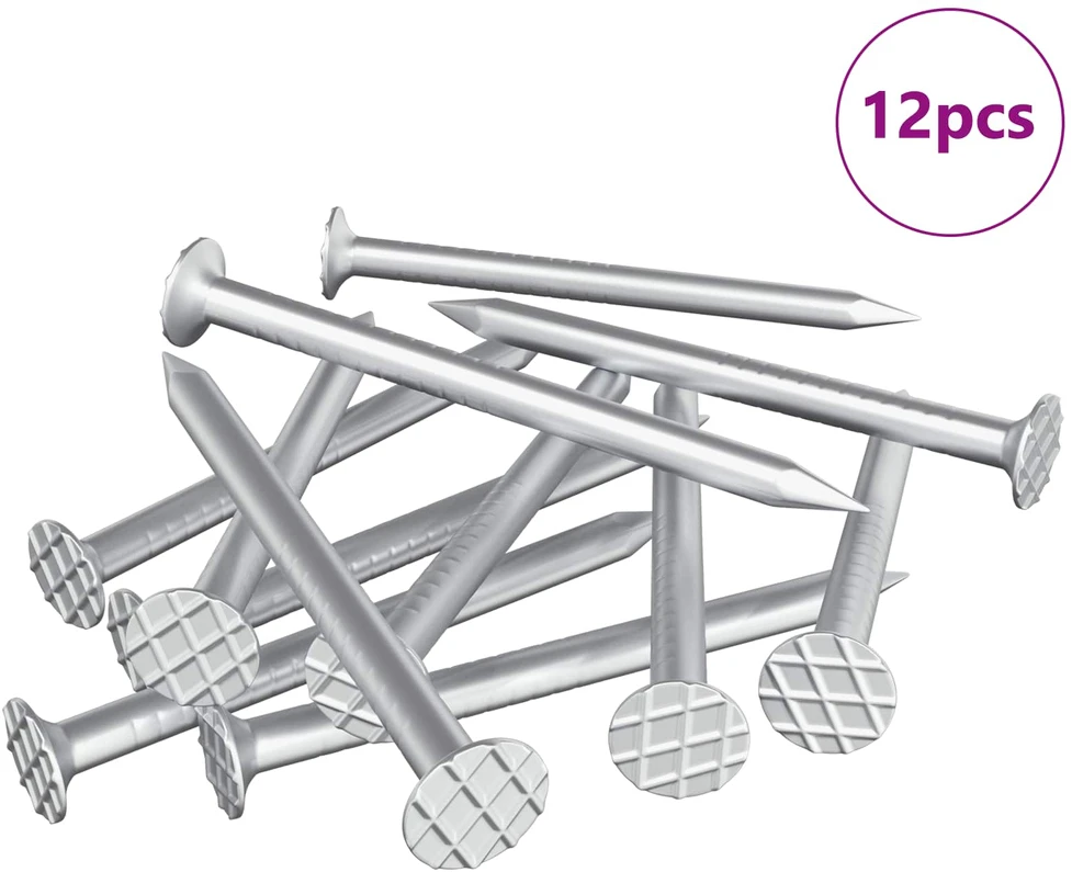 Nagai Medžiui 12 vnt. Sidabro Ø 3 x 15 mm Metalas