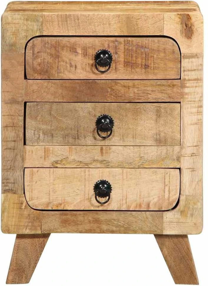 naktinė spintelė 2 vnt 37x32x50 cm medžio masyvo grubus mango